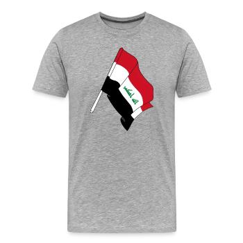 Drapeau de l’Irak - T-shirt bio Premium Homme - gris chiné - Devant - Damien (186cm)