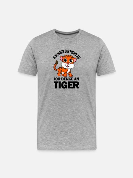 Tier Tiger - Männer Premium Bio T-Shirt - Grau meliert