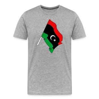 Flagge Libyen - Männer Premium Bio T-Shirt - Grau meliert - Vorne - Damien (186cm)
