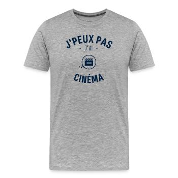 J peux pas j ai Cinéma - T-shirt bio Premium Homme - gris chiné - Devant - Damien (186cm)
