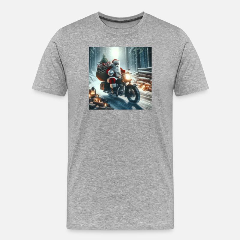 Weihnachts Design 8 - Männer Premium Bio T-Shirt - Grau meliert