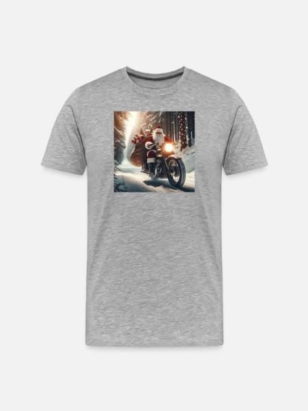Weihnachts Design2 - Männer Premium Bio T-Shirt - Grau meliert