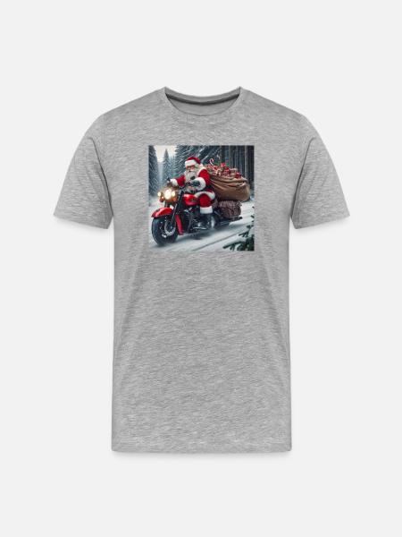 Weihnachts Design 3 - Männer Premium Bio T-Shirt - Grau meliert