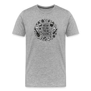 New Year New Chance New Year's Eve Luck - Men's Premium Organic T-Shirt - heather grey - Front - Damien (186cm)