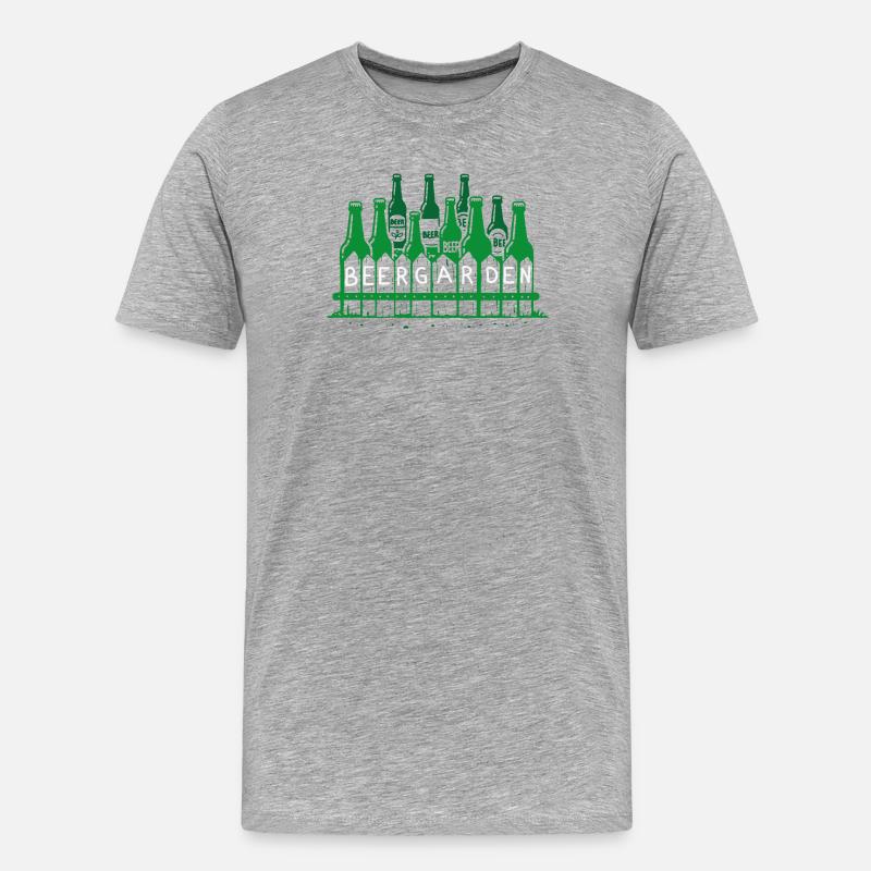 biergarten bier wortspiel biertrinker - Männer Premium Bio T-Shirt - Grau meliert