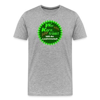 Korn , Party , Weizenkorn ,Landwirtschaft (25) - Männer Premium Bio T-Shirt - Grau meliert - Vorne - Damien (186cm)