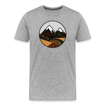 Schneebedeckte Berge und Alpentäler - Männer Premium Bio T-Shirt - Grau meliert - Vorne - Damien (186cm)