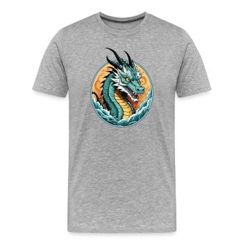 See Drachen - Männer Premium Bio T-Shirt - Grau meliert - Vorne - Damien (186cm)