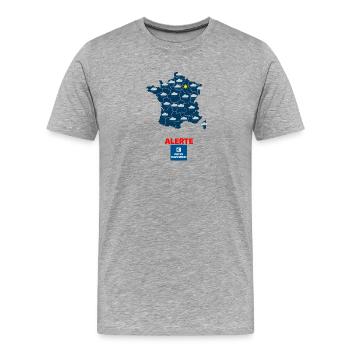Météo champenoise - T-shirt bio Premium Homme - gris chiné - Devant - Damien (186cm)