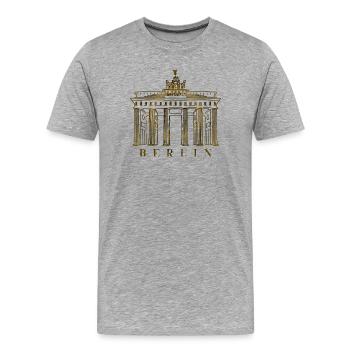 Porte de Brandebourg à Berlin, Allemagne - T-shirt bio Premium Homme - gris chiné - Devant - Damien (186cm)