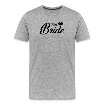 Team Bride - Men's Premium Organic T-Shirt - heather grey - Front - Damien (186cm)