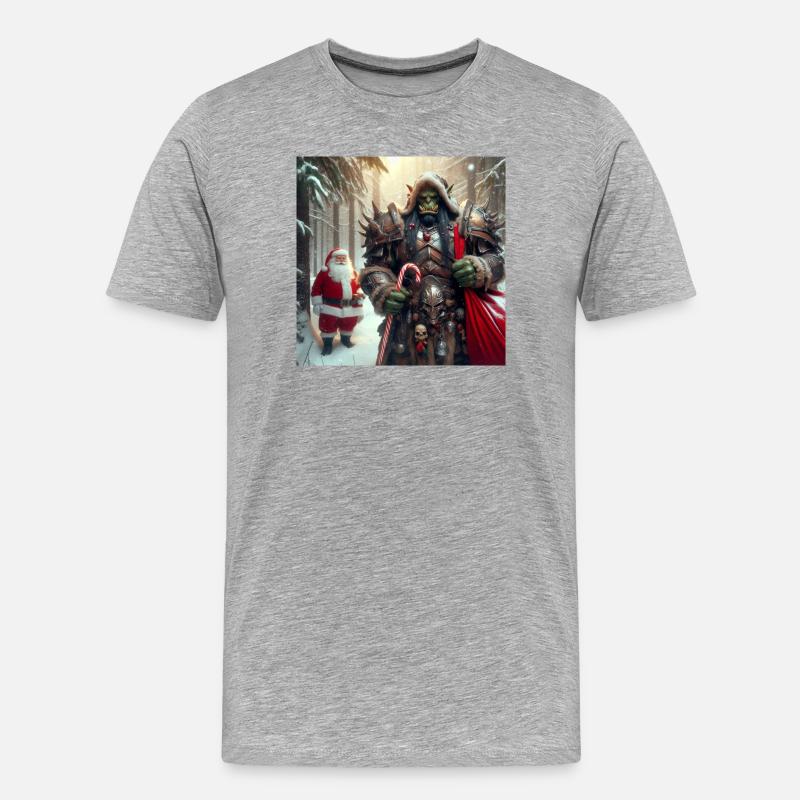 Orc Weihnachten 1 - Männer Premium Bio T-Shirt - Grau meliert