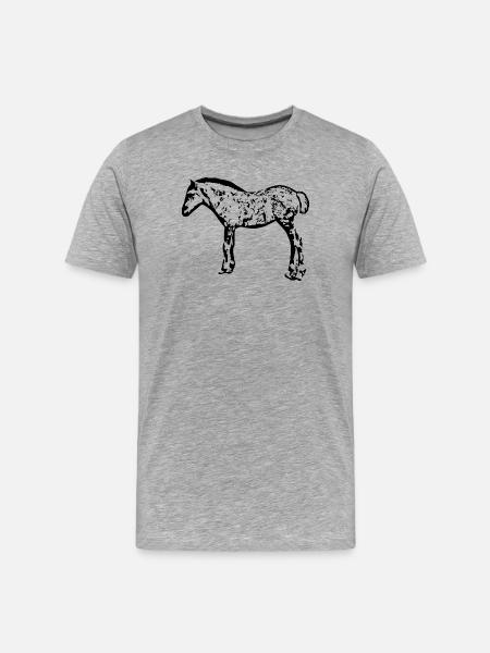 Horses T-shirt Gift Rider - Men's Premium Organic T-Shirt - heather grey