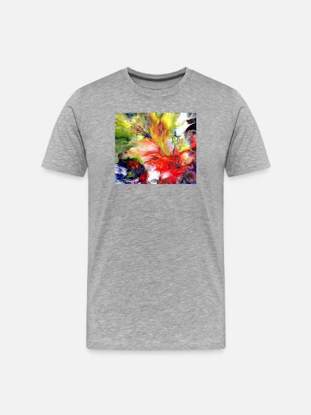 Blumenfantasie - Männer Premium Bio T-Shirt - Grau meliert