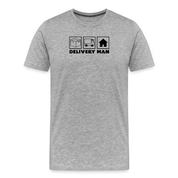 Zusteller Job Angestellter Karriere Statement - Männer Premium Bio T-Shirt - Grau meliert - Vorne - Damien (186cm)