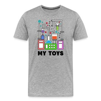 Scientist Statement Job Workaholic Career - Men's Premium Organic T-Shirt - heather grey - Front - Damien (186cm)
