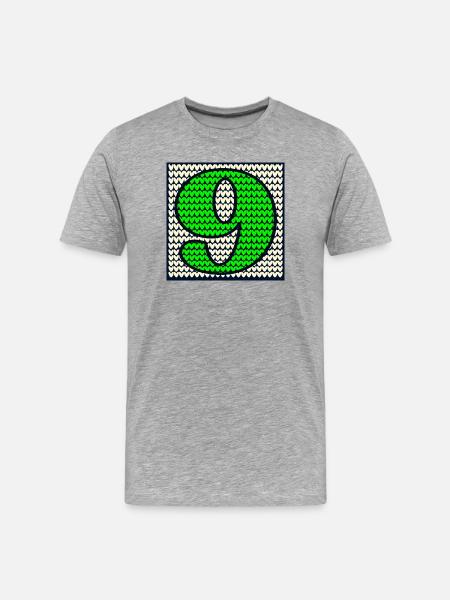 9th Winter Birthday - NUMBER NINE - Men's Premium Organic T-Shirt - heather grey