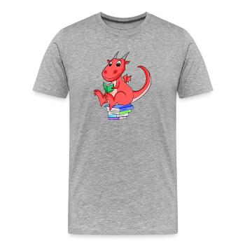 Livres Dragon Dragon - T-shirt bio Premium Homme - gris chiné - Devant - Damien (186cm)