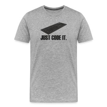 Il suffit de le coder - T-shirt bio Premium Homme - gris chiné - Devant - Damien (186cm)