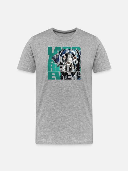 Labrador Retriever Portrait - Men's Premium Organic T-Shirt - heather grey