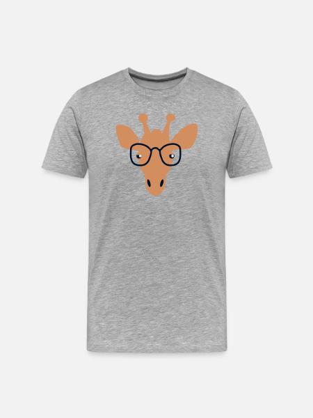 Giraffe with a view - Men's Premium Organic T-Shirt - heather grey
