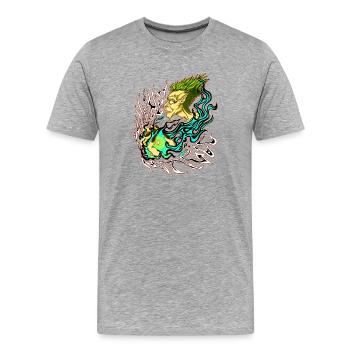Weiße Magie - Männer Premium Bio T-Shirt - Grau meliert - Vorne - Damien (186cm)