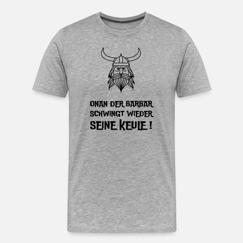 Onan der Barbar - Männer Premium Bio T-Shirt - Grau meliert