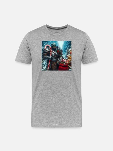 Orc Weihnachten 3 - Männer Premium Bio T-Shirt - Grau meliert