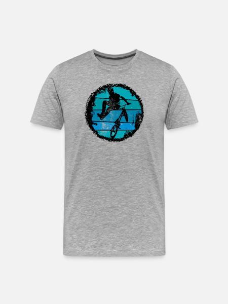 BMX Trick Silhouette - Men's Premium Organic T-Shirt - heather grey