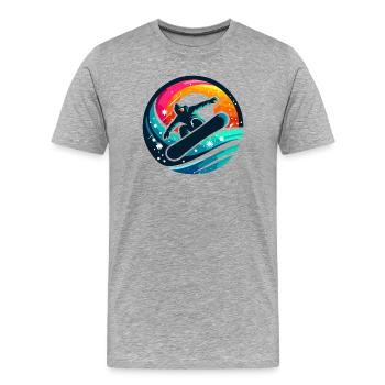 Vibrationen der Snowboard-Evolution - Männer Premium Bio T-Shirt - Grau meliert - Vorne - Damien (186cm)