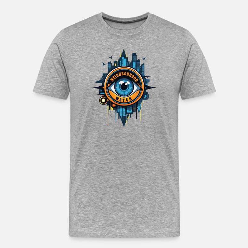 Nachbarschaftswache Auge - Männer Premium Bio T-Shirt - Grau meliert