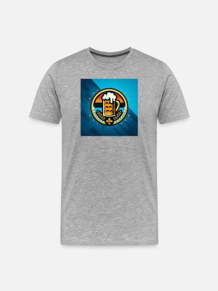 Bier Logo 4 - Männer Premium Bio T-Shirt - Grau meliert