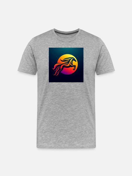 Cavalier à cheval 2 - T-shirt bio Premium Homme - gris chiné