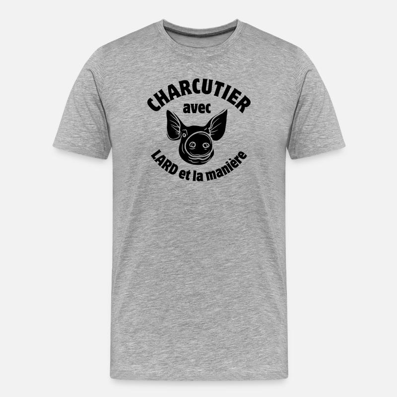 Wurstwaren, Wurstwaren, Schinken - Männer Premium Bio T-Shirt - Grau meliert