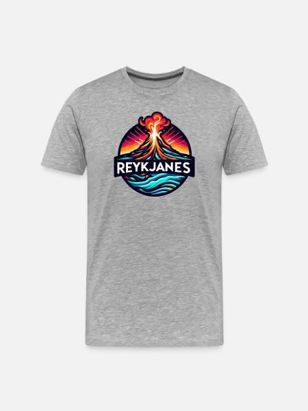 Reykjanes Volcano, Reykjanesskagi, volcano Iceland - Men's Premium Organic T-Shirt - heather grey