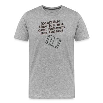 Schwert des Geistes - Männer Premium Bio T-Shirt - Grau meliert - Vorne - Damien (186cm)