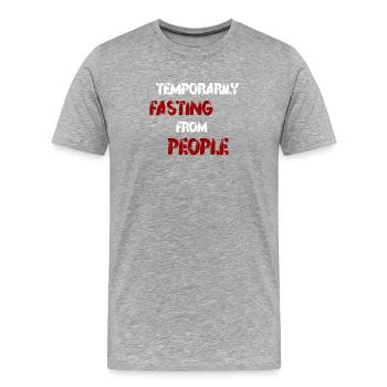 Fasting people - Männer Premium Bio T-Shirt - Grau meliert - Vorne - Damien (186cm)