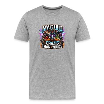 Ma guilde est plus folle que la vôtre - T-shirt bio Premium Homme - gris chiné - Devant - Damien (186cm)