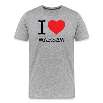 I LOVE WARSAW - Men's Premium Organic T-Shirt - heather grey - Front - Damien (186cm)