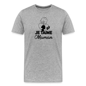 Motif Astral Éclatant pour Vêtements Unisexes - T-shirt bio Premium Homme - gris chiné - Devant - Damien (186cm)