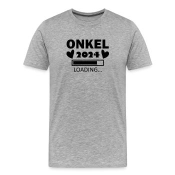 Onkel 2024 - Onkel werden - Männer Premium Bio T-Shirt - Grau meliert - Vorne - Damien (186cm)