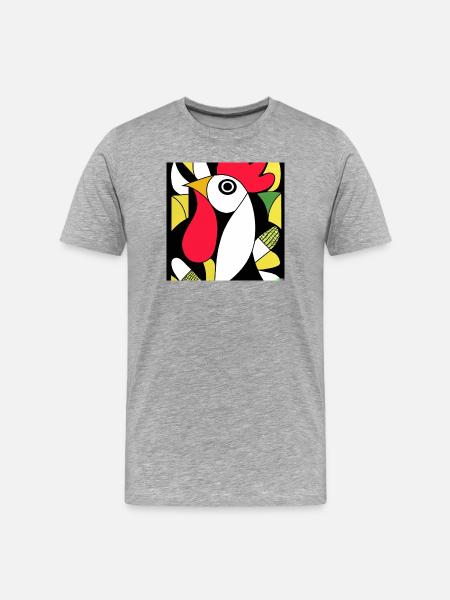 Cubist Coq - Men's Premium Organic T-Shirt - heather grey