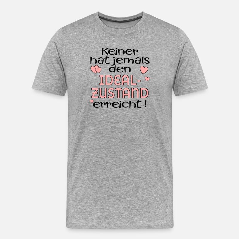 GLAUBENSSÄTZE OPTIMIERUNGSWAHN SPRÜCHE - Männer Premium Bio T-Shirt - Grau meliert