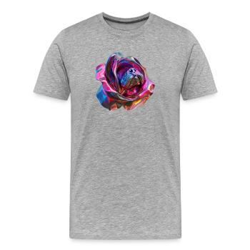 dog snout in a rose - Men's Premium Organic T-Shirt - heather grey - Front - Damien (186cm)