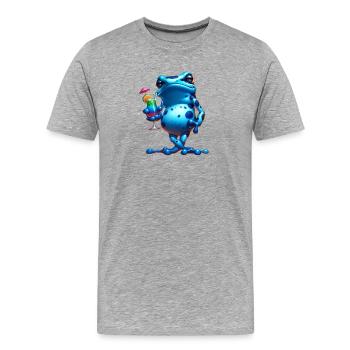 Poison dart frog - Men's Premium Organic T-Shirt - heather grey - Front - Damien (186cm)