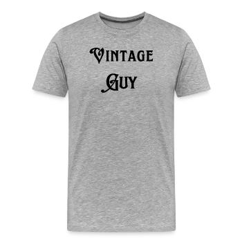 Vintage Guy - Men's Premium Organic T-Shirt - heather grey - Front - Damien (186cm)