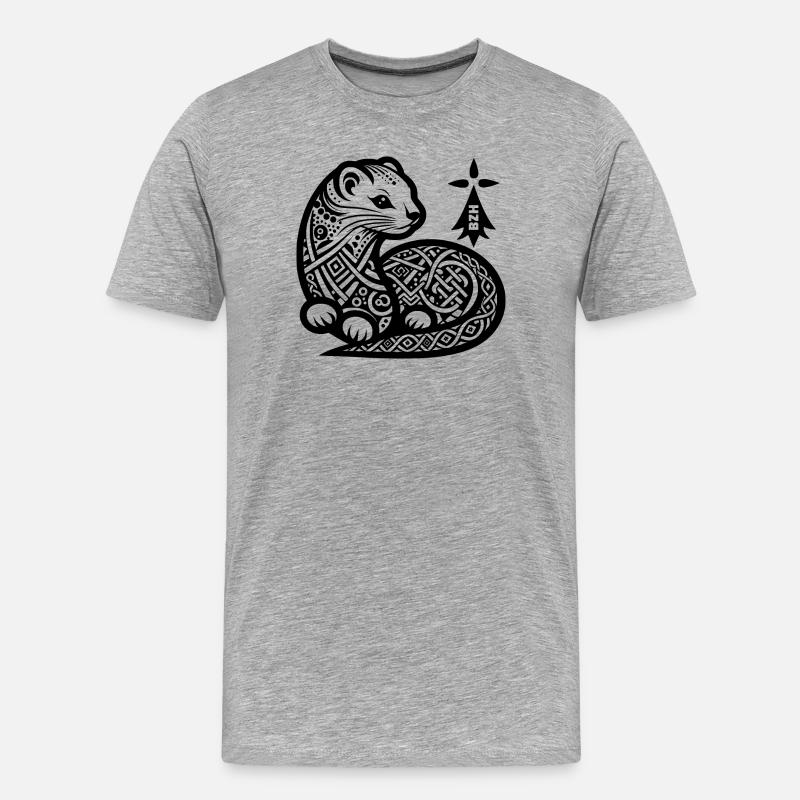 Hermelin - Männer Premium Bio T-Shirt - Grau meliert
