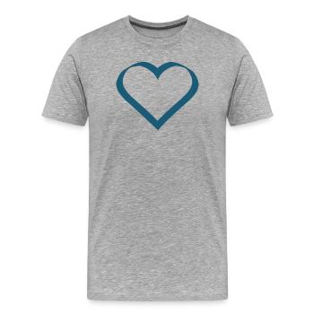 Saint-Valentin, Saint-Valentin, Saint-Valentin - T-shirt bio Premium Homme - gris chiné - Devant - Damien (186cm)