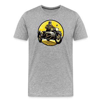 Gespannfahrer in der Sonne - Männer Premium Bio T-Shirt - Grau meliert - Vorne - Damien (186cm)