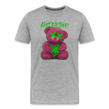 Teddybär süss Kuscheltier - Männer Premium Bio T-Shirt - Grau meliert - Vorne - Damien (186cm)